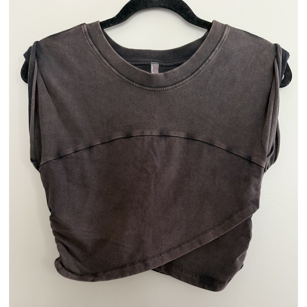Free People Hot Shot Crossover Top Black Women's Size Medium